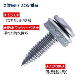 121-4016 SUS410ライヴスターD=8トラスAZ付き 4×16 （400本入） - ねじ